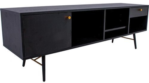 TV Table Luxembourg | size: Length: 40cm, Width: 150cm, Height: 50cm | color: Black | image: 2 | variant: 1012141