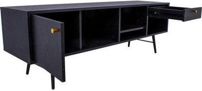 TV Table Luxembourg | size: Length: 40cm, Width: 150cm, Height: 50cm | color: Black | image: 3 | variant: 1012141