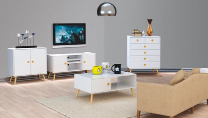 TV Table Malmo | size: Length: 39cm, Width: 120cm, Height: 60cm | color: White | image: 3 | variant: 1012147