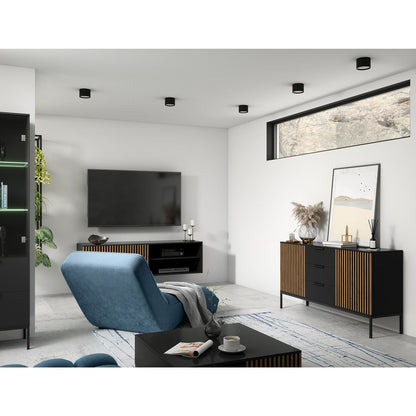 TV Table Meorati 1 | size: Length: 40cm, Width: 150cm, Height: 40cm | color: Black | image: 4 | variant: 1017070