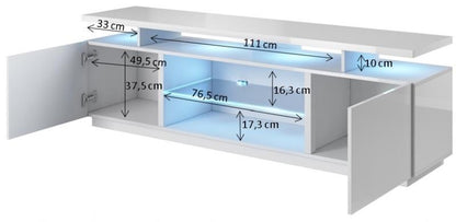 TV Table Orebro | size: Length: 40cm, Width: 180cm, Height: 56cm | color: White | image: 3 | variant: 1003124