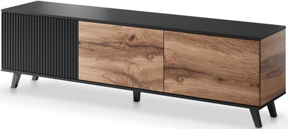 TV Table Random RTV-2 | size: Length: 40cm, Width: 180cm, Height: 52cm | color: Black/Oak | image: 1 | variant: 1012409