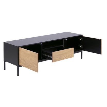TV Table Seaford | size: Length: 40cm, Width: 140cm, Height: 45cm | color: Black | image: 2 | variant: 1011052