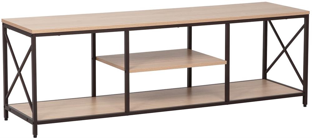 TV Table Study 2 | size: Length: 40cm, Width: 140cm, Height: 46.5cm | color: Black/Oak | image: 1 | variant: 1017695
