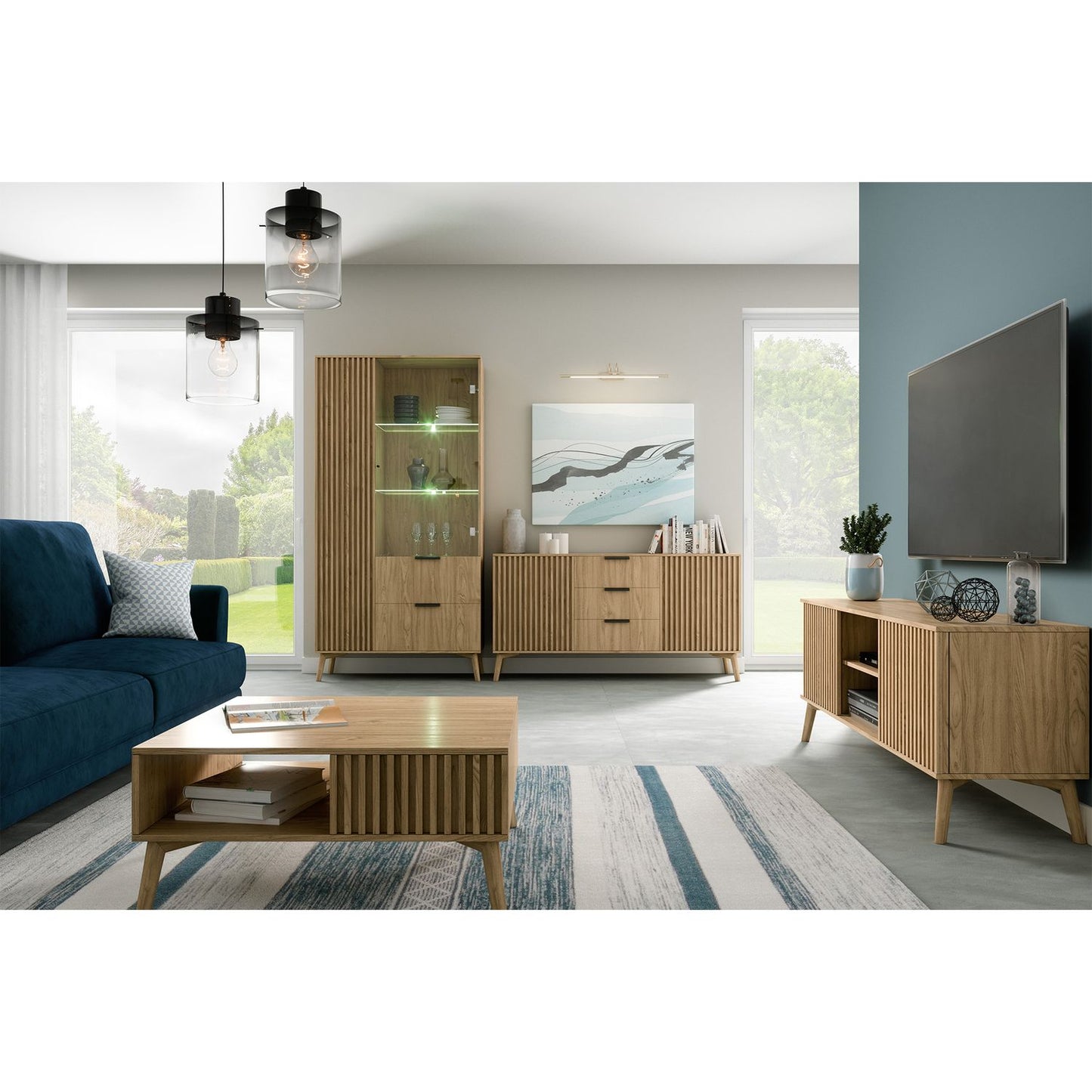 TV Table West Abercynon | size: Length: 52cm, Width: 40cm, Height: 150cm | color: Oak | image: 4 | variant: 1017662