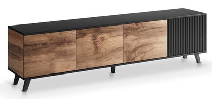 TV Table West Henley | size: Length: 40cm, Width: 200cm, Height: 52cm | color: Black/Oak | image: 2 | variant: 1007340