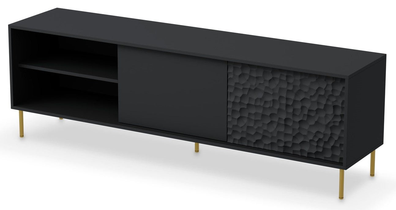 TV Table West Thame | size: Length: 41cm, Width: 180cm, Height: 58cm | color: Black | image: 2 | variant: 1007338