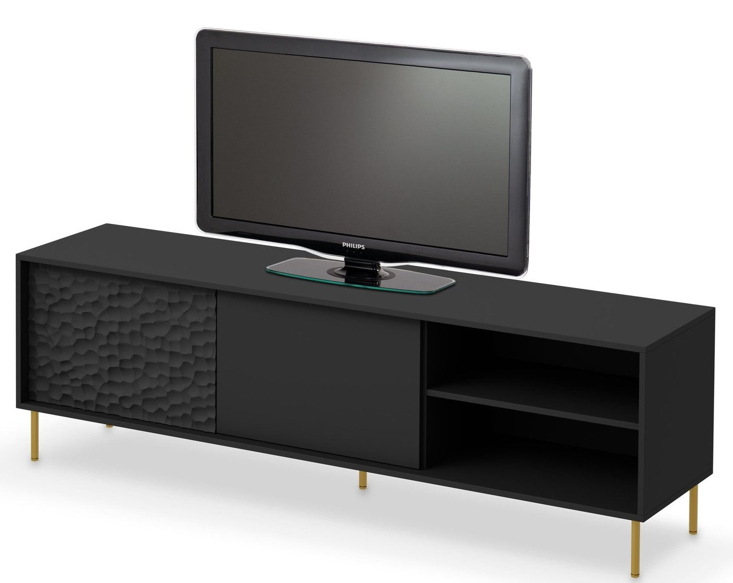 TV Table West Thame | size: Length: 41cm, Width: 180cm, Height: 58cm | color: Black | image: 3 | variant: 1007338