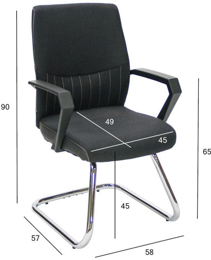 Visitor's Chair Angelo 1 | size: Width: 57cm, Height: 90cm, Depth: 58cm | color: Black | image: 2 | variant: 1012838