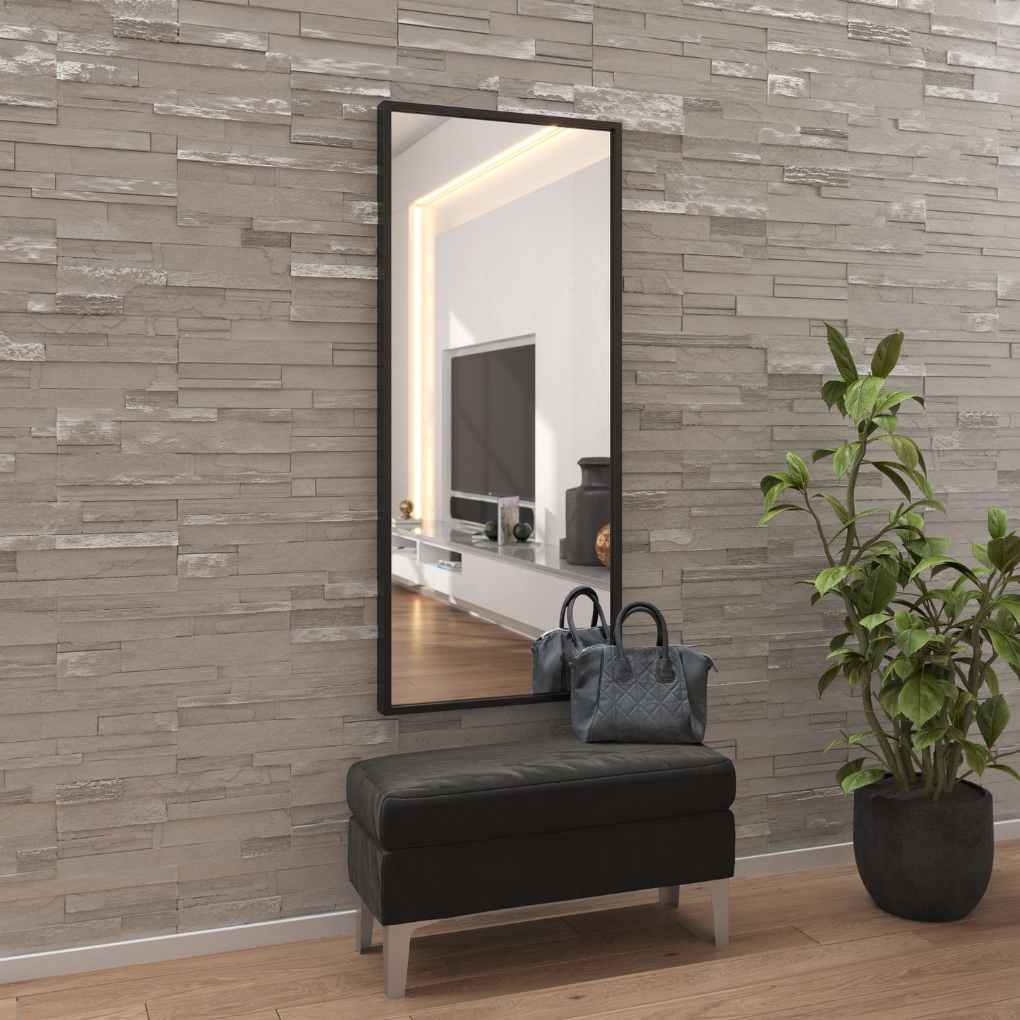 Wall Mirror Vasto | color: Black | image: 1 | variant: 1017075