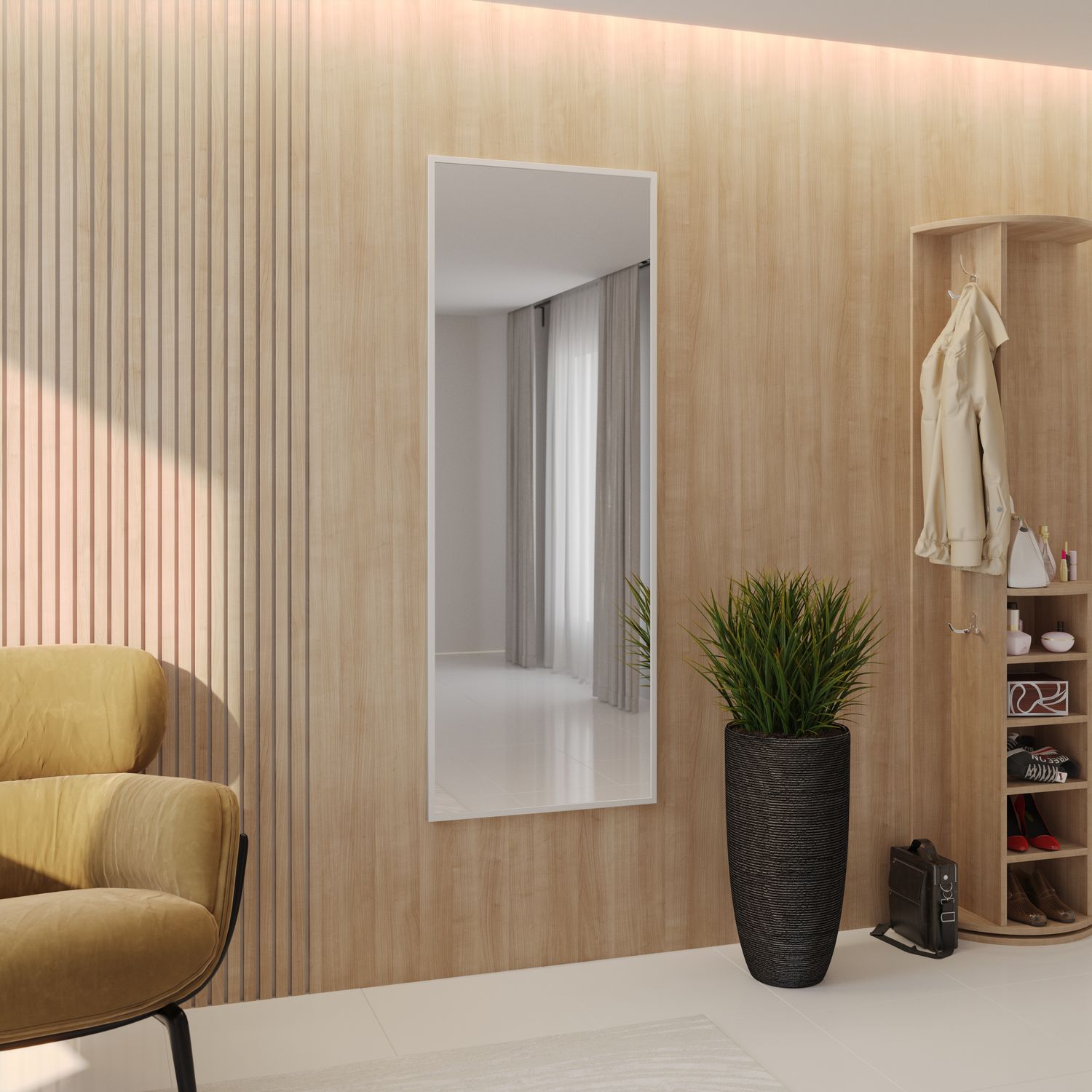 Wall Mirror West Caracas | color: White | image: 1 | variant: 1009395