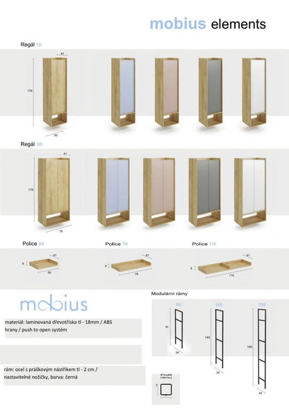 Wall Shelf Helsinki | size: Width: 78cm, Height: 179cm, Depth: 41cm | color: Oak | image: 5 | variant: 1002040