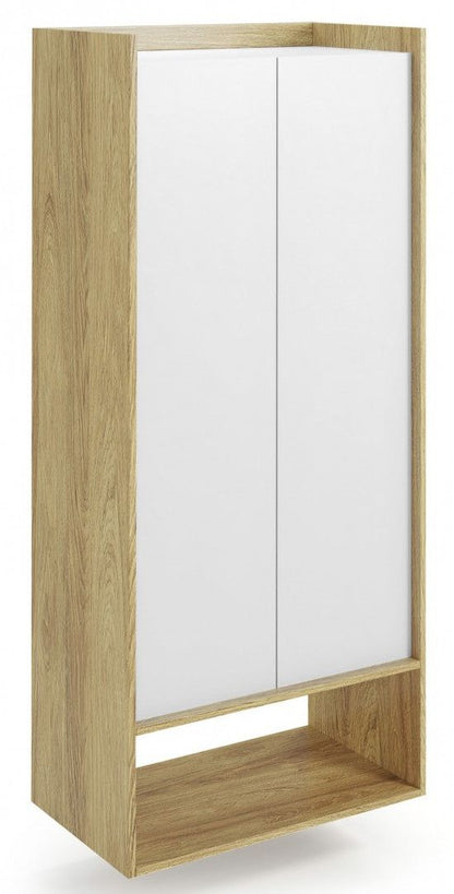 Wall Shelf Helsinki | size: Width: 78cm, Height: 179cm, Depth: 41cm | color: White/Oak | image: 1 | variant: 1002039