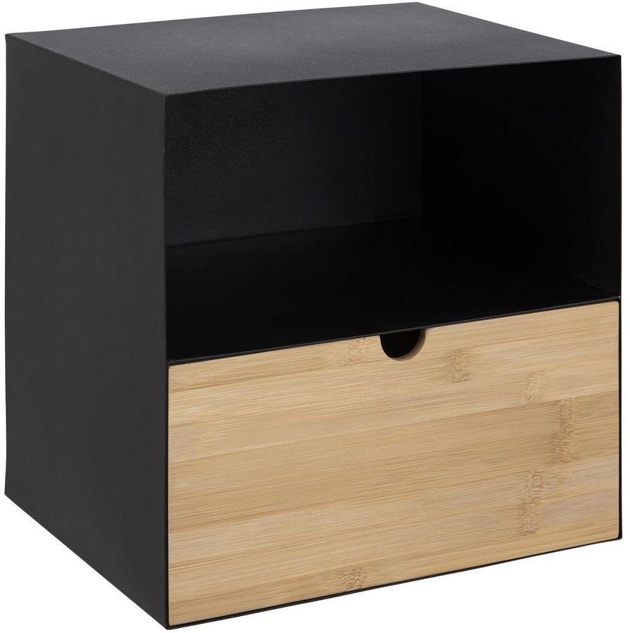 Wall Shelf Joliet | size: Width: 30cm, Height: 30cm, Depth: 25cm | color: Black/Oak | image: 1 | variant: 1016965