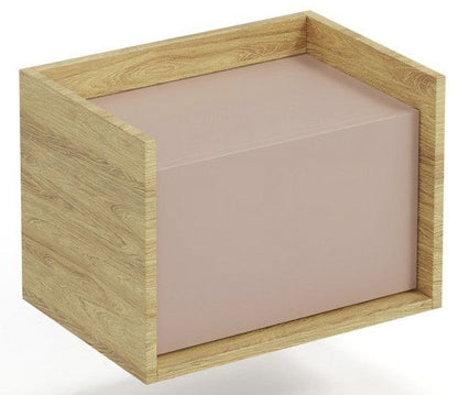Wall Shelf Mobius 1 | size: Width: 50cm, Height: 36cm, Depth: 41cm | color: Beige/Oak | image: 1 | variant: 1000517