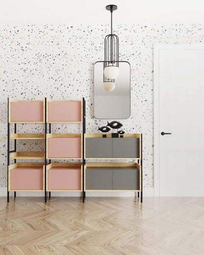 Wall Shelf Mobius 1 | size: Width: 50cm, Height: 36cm, Depth: 41cm | color: Oak/Blue | image: 4 | variant: 1000520