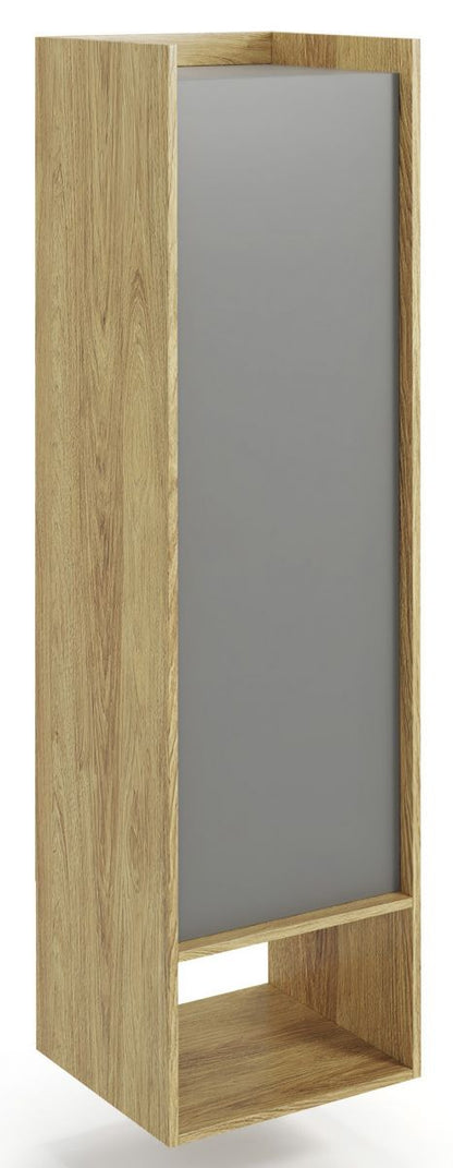 Wall Shelf Mobius 1D 1 | size: Width: 50cm, Height: 179cm, Depth: 41cm | color: Oak/Grey | image: 1 | variant: 1000545