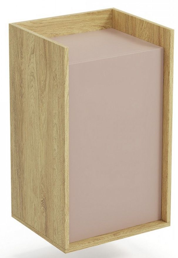 Wall Shelf Mobius 1D | size: Width: 50cm, Height: 83cm, Depth: 41cm | color: Beige/Oak | image: 2 | variant: 1000529