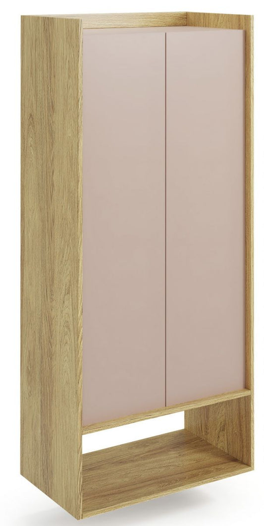 Wall Shelf Mobius 2D 1 | size: Width: 78cm, Height: 179cm, Depth: 41cm | color: Beige/Oak | image: 1 | variant: 1000535