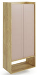Wall Shelf Mobius 2D 1 | size: Width: 78cm, Height: 179cm, Depth: 41cm | color: Beige/Oak | image: 1 | variant: 1000535