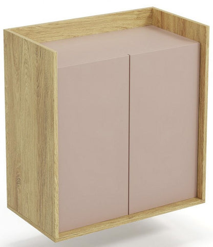 Wall Shelf Mobius 2D | size: Width: 78cm, Height: 83cm, Depth: 41cm | color: Beige/Oak | image: 1 | variant: 1000523