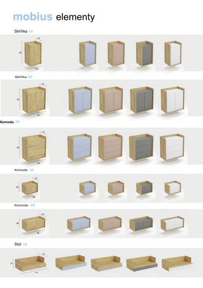 Wall Shelf Mobius 2D | size: Width: 78cm, Height: 83cm, Depth: 41cm | color: Beige/Oak | image: 4 | variant: 1000523