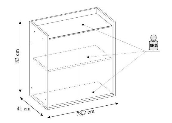 Wall Shelf Mobius 2D | size: Width: 78cm, Height: 83cm, Depth: 41cm | color: Oak/Blue | image: 2 | variant: 1000526