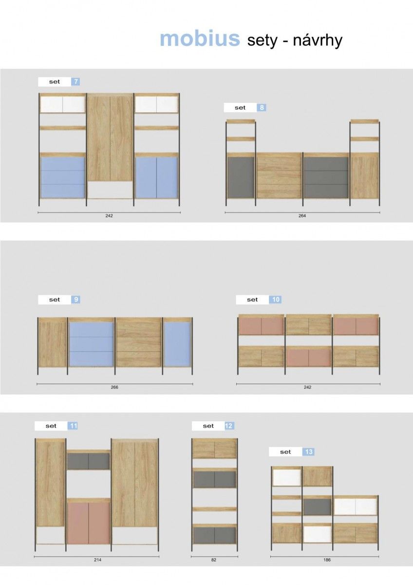 Wall Shelf Mobius 2D | size: Width: 78cm, Height: 83cm, Depth: 41cm | color: Oak/Blue | image: 4 | variant: 1000526