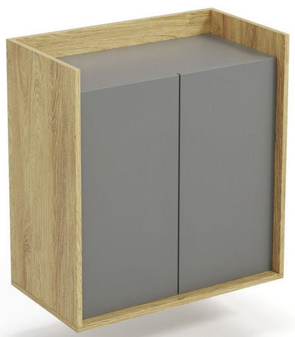 Wall Shelf Mobius 2D | size: Width: 78cm, Height: 83cm, Depth: 41cm | color: Oak/Grey | image: 1 | variant: 1000527