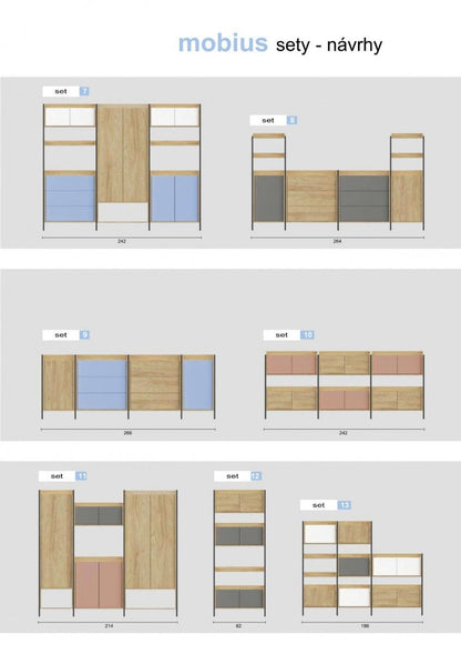 Wall Shelf Mobius 2D | size: Width: 78cm, Height: 83cm, Depth: 41cm | color: Oak/Grey | image: 6 | variant: 1000527