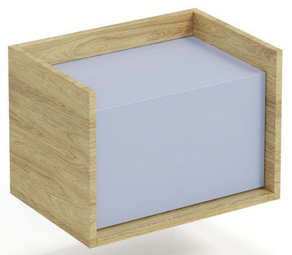 Wall Shelf Roskilde | size: Width: 50cm, Height: 36cm, Depth: 41cm | color: Oak/Blue | image: 1 | variant: 1002023