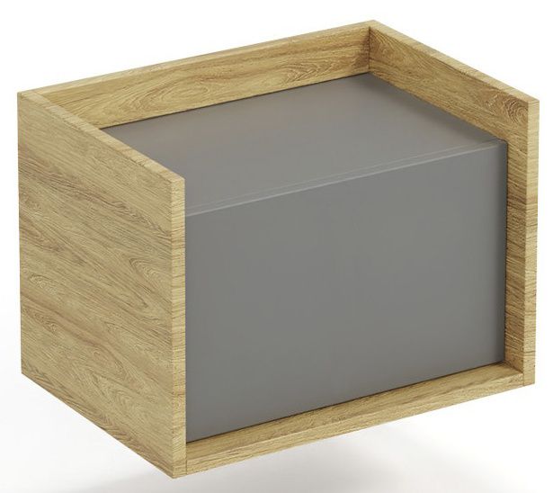 Wall Shelf Roskilde | size: Width: 50cm, Height: 36cm, Depth: 41cm | color: Oak/Grey | image: 1 | variant: 1002024