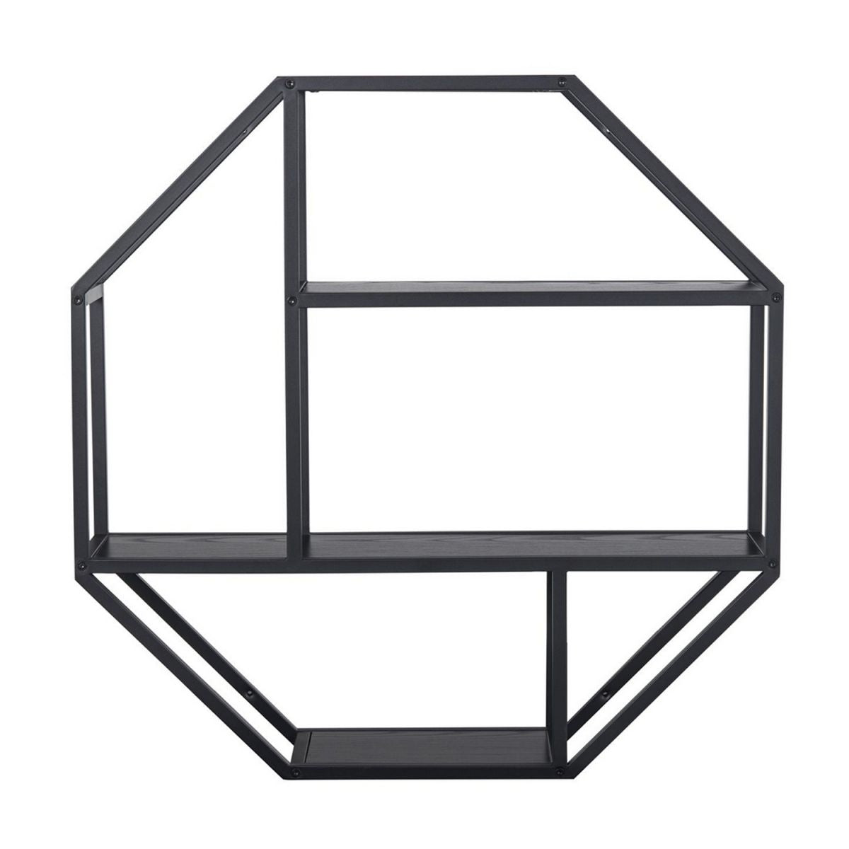 Wall Shelf Seaford | size: Width: 77cm, Height: 77cm, Depth: 22cm | color: Black | image: 0 | variant: 1011709