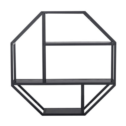 Wall Shelf Seaford | size: Width: 77cm, Height: 77cm, Depth: 22cm | color: Black | image: 0 | variant: 1011709