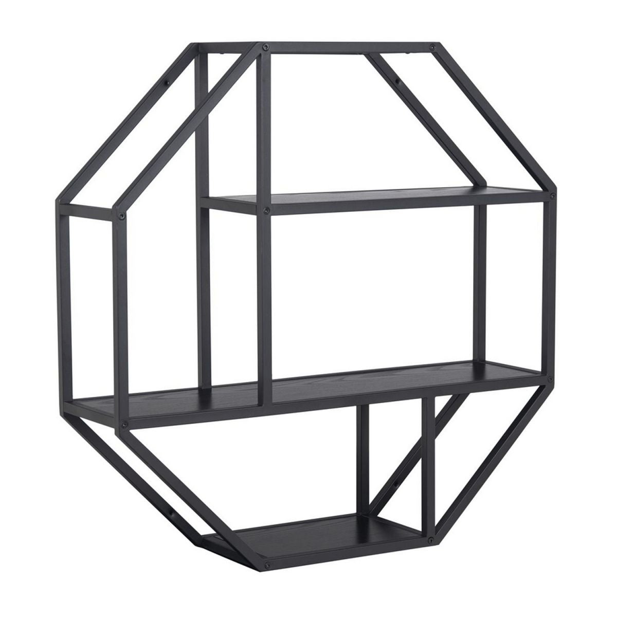 Wall Shelf Seaford | size: Width: 77cm, Height: 77cm, Depth: 22cm | color: Black | image: 1 | variant: 1011709