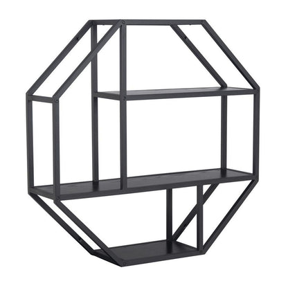 Wall Shelf Seaford | size: Width: 77cm, Height: 77cm, Depth: 22cm | color: Black | image: 1 | variant: 1011709