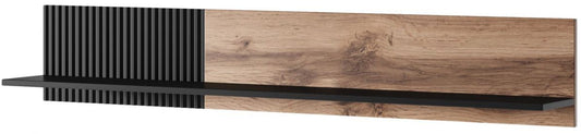 Wall Shelf West Newbury | size: Length: 20cm, Width: 150cm, Height: 25cm | color: Black/Oak | image: 1 | variant: 1007207