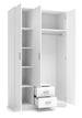 Wardrobe Lima 3 | size: Width: 120cm, Height: 205cm, Depth: 52cm | color: White | image: 1 | variant: 1000349